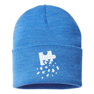 Big Puzzle Piece Flying Puzzles Pieces Meaningful Gift Sustainable Knit Beanie