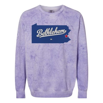 Bethlehem Pennsylvania PA Map Colorblast Crewneck Sweatshirt