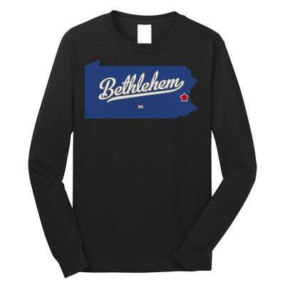 Bethlehem Pennsylvania PA Map Long Sleeve Shirt