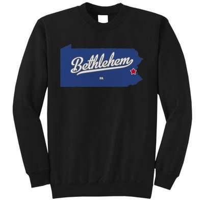 Bethlehem Pennsylvania PA Map Sweatshirt