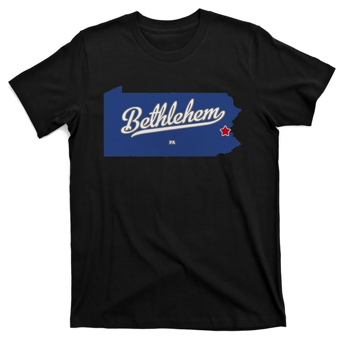 Bethlehem Pennsylvania PA Map T-Shirt