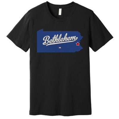 Bethlehem Pennsylvania PA Map Premium T-Shirt