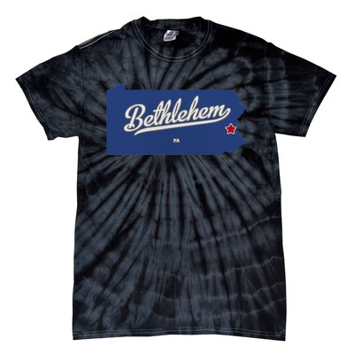 Bethlehem Pennsylvania PA Map Tie-Dye T-Shirt