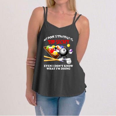 Billiards Pool Players Cue Stick Funny Billiards Gift Women's Strappy Tank