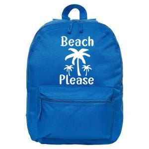 Beach Please Palm Tree Great Gift 16 in Basic Backpack