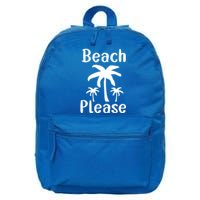 Beach Please Palm Tree Great Gift 16 in Basic Backpack