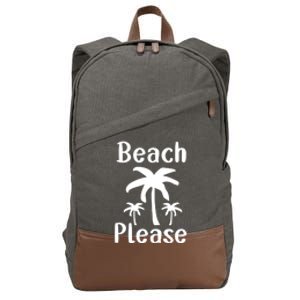 Beach Please Palm Tree Great Gift Cotton Canvas Backpack