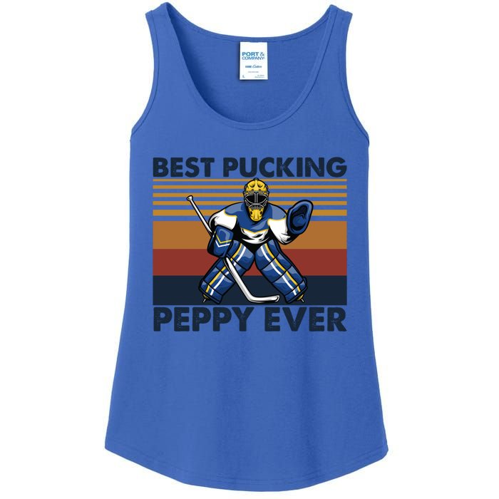 Best Pucking Peppy Ever Funny Hockey Grandpa Saying Cool Gift Ladies Essential Tank