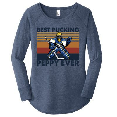 Best Pucking Peppy Ever Funny Hockey Grandpa Saying Cool Gift Women's Perfect Tri Tunic Long Sleeve Shirt