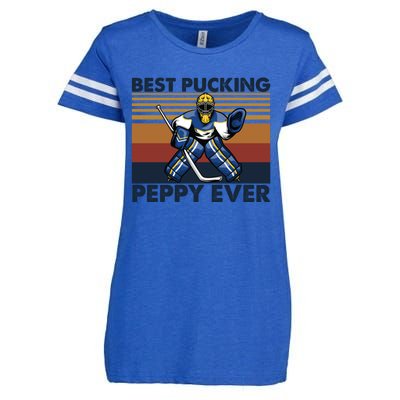 Best Pucking Peppy Ever Funny Hockey Grandpa Saying Cool Gift Enza Ladies Jersey Football T-Shirt