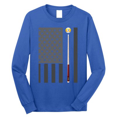 Billiards Pool Player Table Usa Us American Flag Cool Gift Long Sleeve Shirt