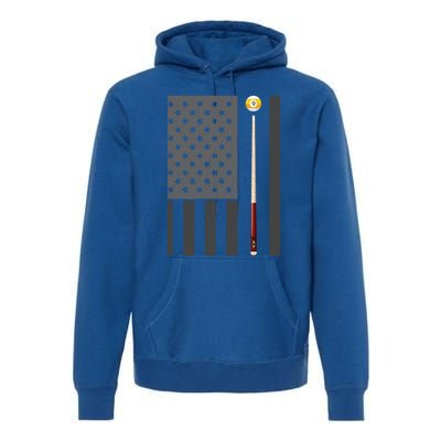 Billiards Pool Player Table Usa Us American Flag Cool Gift Premium Hoodie