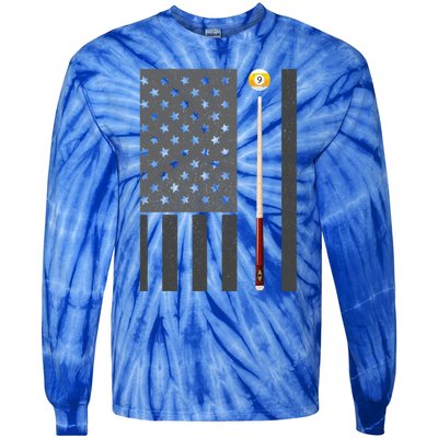 Billiards Pool Player Table Usa Us American Flag Cool Gift Tie-Dye Long Sleeve Shirt