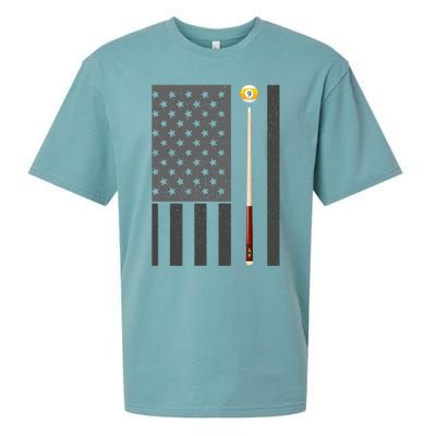 Billiards Pool Player Table Usa Us American Flag Cool Gift Sueded Cloud Jersey T-Shirt