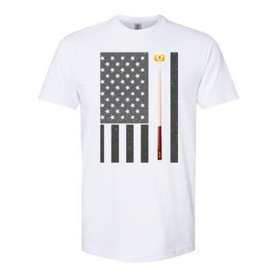 Billiards Pool Player Table Usa Us American Flag Cool Gift Softstyle® CVC T-Shirt