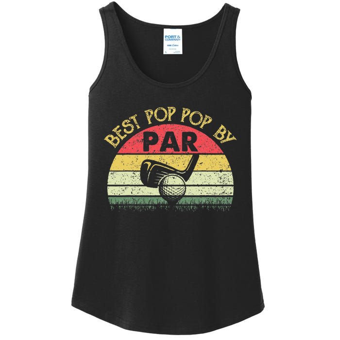 Best Pop Pop By Par Fathers Day Golf Golfing Gift Ladies Essential Tank