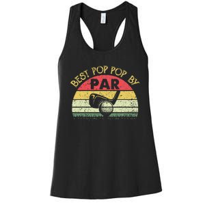 Best Pop Pop By Par Fathers Day Golf Golfing Gift Women's Racerback Tank