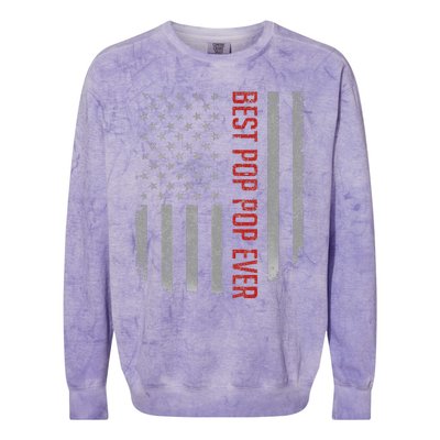 Best Pop Pop Ever American Flag Gifts For Father's day Colorblast Crewneck Sweatshirt