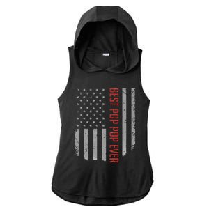 Best Pop Pop Ever American Flag Gifts For Father's day Ladies PosiCharge Tri-Blend Wicking Draft Hoodie Tank