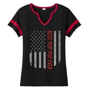 Best Pop Pop Ever American Flag Gifts For Father's day Ladies Halftime Notch Neck Tee