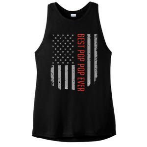 Best Pop Pop Ever American Flag Gifts For Father's day Ladies PosiCharge Tri-Blend Wicking Tank