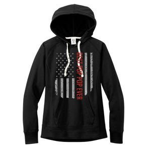 Best Pop Pop Ever American Flag Gifts For Father's day Women's Fleece Hoodie