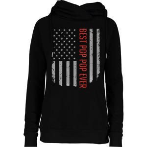 Best Pop Pop Ever American Flag Gifts For Father's day Womens Funnel Neck Pullover Hood