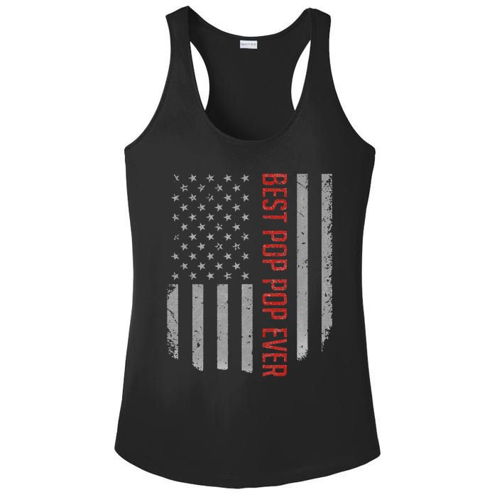 Best Pop Pop Ever American Flag Gifts For Father's day Ladies PosiCharge Competitor Racerback Tank