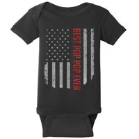 Best Pop Pop Ever American Flag Gifts For Father's day Baby Bodysuit