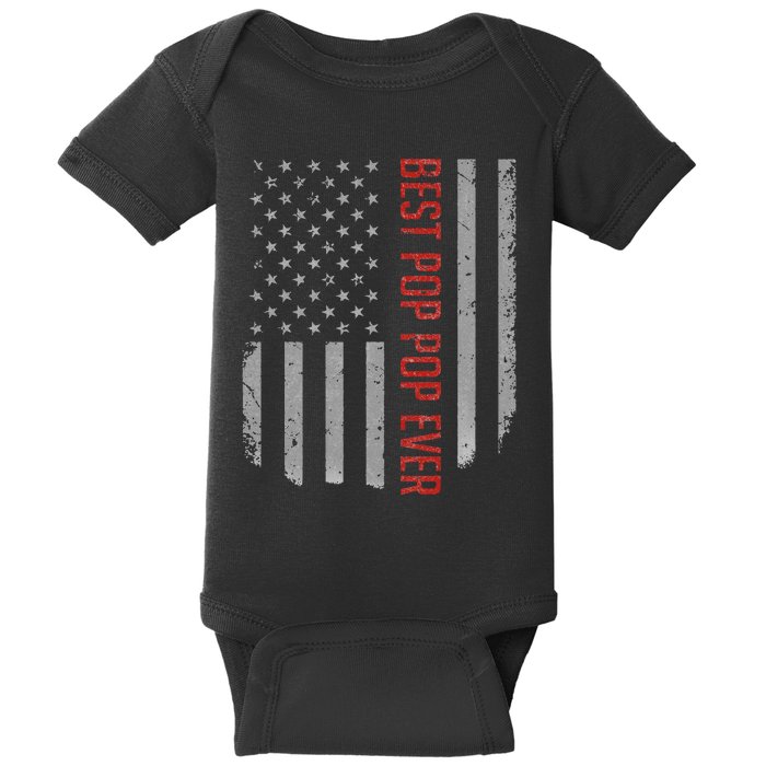 Best Pop Pop Ever American Flag Gifts For Father's day Baby Bodysuit