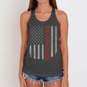 Best Pop Pop Ever American Flag Gifts For Father's day Women's Knotted Racerback Tank