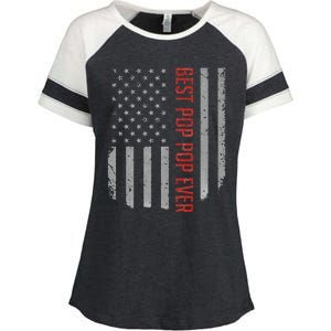 Best Pop Pop Ever American Flag Gifts For Father's day Enza Ladies Jersey Colorblock Tee