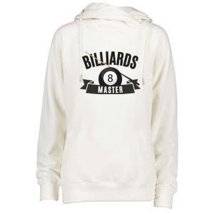 Billiards Pool Player Snooker Game Billiards Master Gift For Father's Day Womens Funnel Neck Pullover Hood