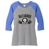 Billiards Pool Player Snooker Game Billiards Master Gift For Father's Day Women's Tri-Blend 3/4-Sleeve Raglan Shirt