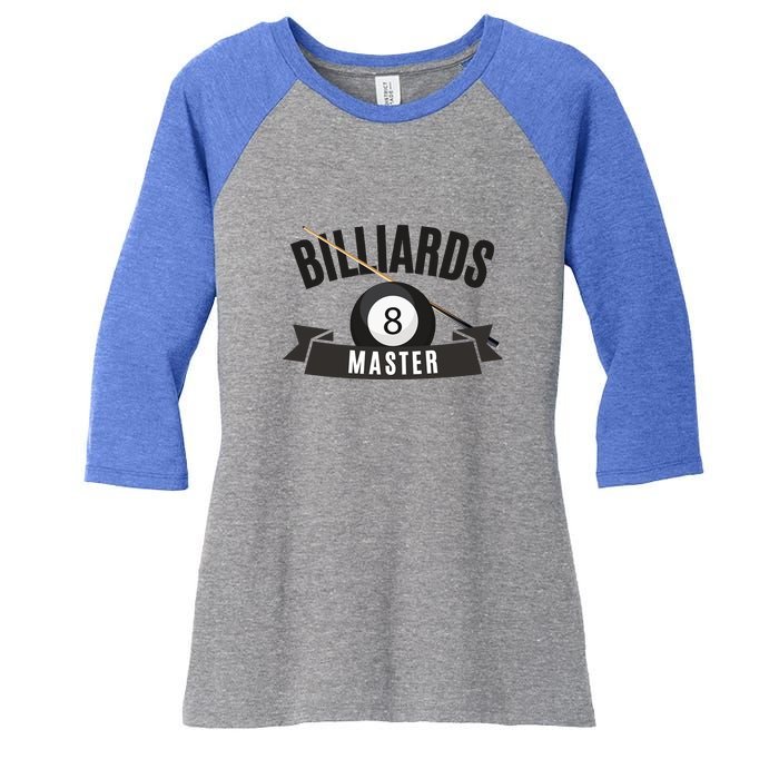 Billiards Pool Player Snooker Game Billiards Master Gift For Father's Day Women's Tri-Blend 3/4-Sleeve Raglan Shirt