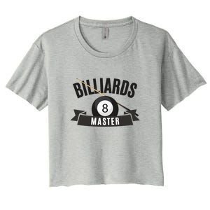 Billiards Pool Player Snooker Game Billiards Master Gift For Father's Day Women's Crop Top Tee