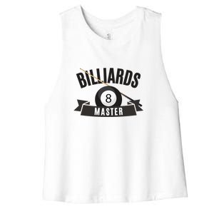 Billiards Pool Player Snooker Game Billiards Master Gift For Father's Day Women's Racerback Cropped Tank