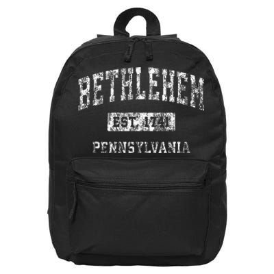 Bethlehem Pennsylvania Pa Vintage Established Sports 16 in Basic Backpack