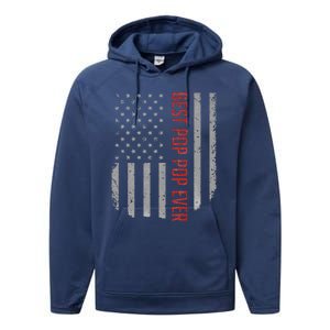 Best Pop Pop Ever American Flag Gifts For Fathers Day Gift Performance Fleece Hoodie