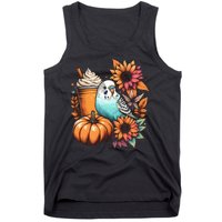 Budgie Parakeet Pumpkin Spice Latte Lovers Budgerigar Autumn Tank Top