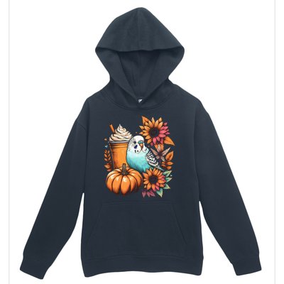 Budgie Parakeet Pumpkin Spice Latte Lovers Budgerigar Autumn Urban Pullover Hoodie