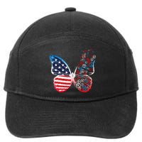 Butterfly Patriotic Peace Signs 4th of July US Flag 7-Panel Snapback Hat