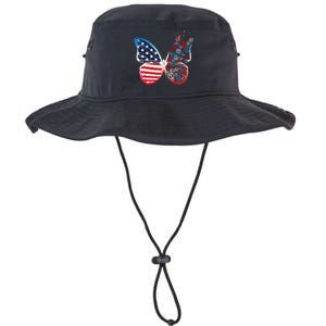 Butterfly Patriotic Peace Signs 4th of July US Flag Legacy Cool Fit Booney Bucket Hat