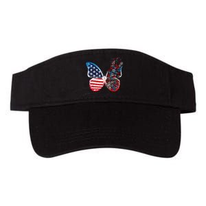 Butterfly Patriotic Peace Signs 4th of July US Flag Valucap Bio-Washed Visor