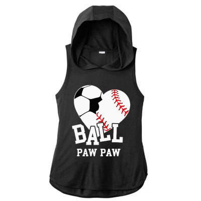 Ball Paw Paw Heart Funny Baseball Soccer Paw Paw Ladies PosiCharge Tri-Blend Wicking Draft Hoodie Tank