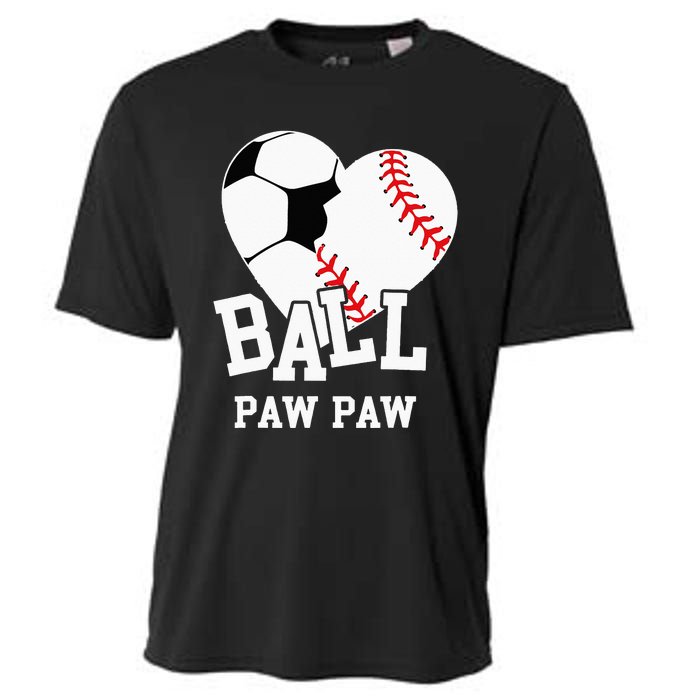 Ball Paw Paw Heart Funny Baseball Soccer Paw Paw Cooling Performance Crew T-Shirt