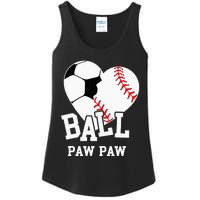 Ball Paw Paw Heart Funny Baseball Soccer Paw Paw Ladies Essential Tank