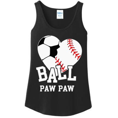 Ball Paw Paw Heart Funny Baseball Soccer Paw Paw Ladies Essential Tank