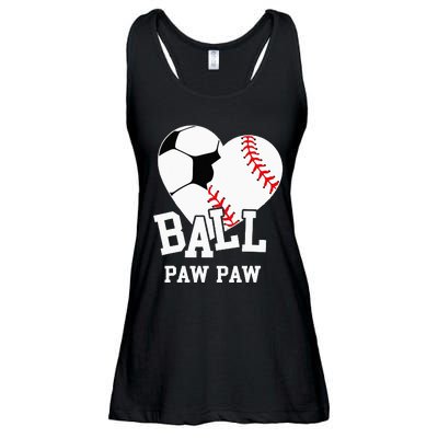 Ball Paw Paw Heart Funny Baseball Soccer Paw Paw Ladies Essential Flowy Tank