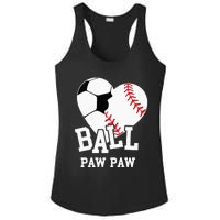 Ball Paw Paw Heart Funny Baseball Soccer Paw Paw Ladies PosiCharge Competitor Racerback Tank